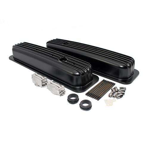 Small Block 350 Retro Vortec Chevy Finned Aluminum Short Black Valve ...