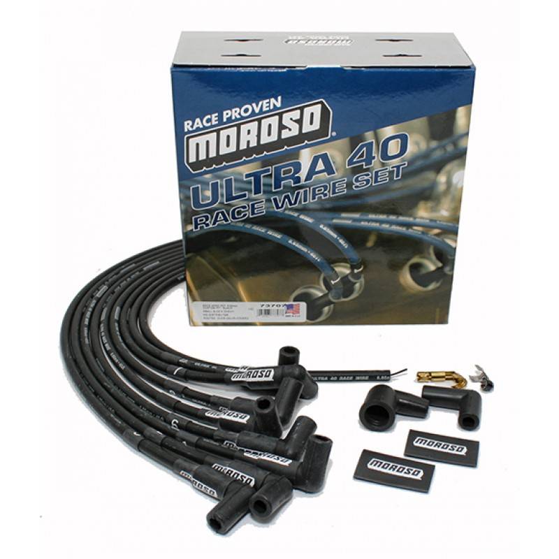 Moroso 73707 Black Ultra 40 Spark Plug Wires SBC Small Block Chevy Over VC  HEI