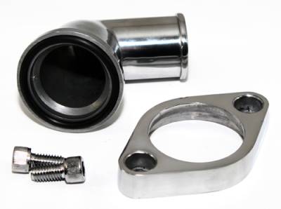 Assault Racing Products - Small Block Chevy Polished Thermostat Housing 15 Deg Swivel Water Neck SBC BBC