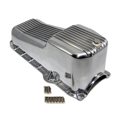 Assault Racing Products - 86-02 SBC Chevy Finned Aluminum Oil Pan - 305 5.0L 350 5.7L Vortec 1pc Rear Seal