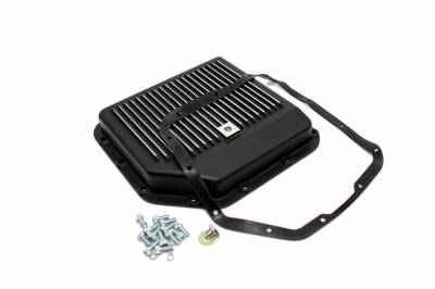 Assault Racing Products - GM Chevy Turbo 350 Black Aluminum Transmission Pan Kit w/ Bolts Gasket TH350