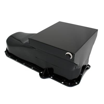 Assault Racing Products - Black Painted 80-85 SBC Drag Style Race 7qt. Oil Pan 305 350 Chevy Small Block