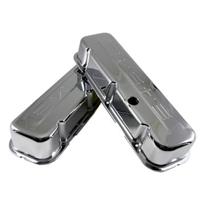 Assault Racing Products - 1965-95 Big Block Chevy 454 Logo Chrome Stamped Steel Tall Valve Covers BBC