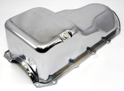 Assault Racing Products - 59-81 Pontiac 350 455 Chrome Oil Pan - Stock Capacity 301 326 389 400 421 428 V8