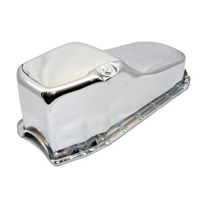 Assault Racing Products - 80-85 Small Block Chevy SBC 283-305-327-350 Stock Capacity Oil Pan Chrome Finish