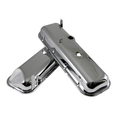 Assault Racing Products - Big Block Chevy 396 427 454 Chrome OEM Valve Covers w/ Corner Recess for Vette