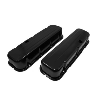 Assault Racing Products - Big Block Chevy 454 Black Steel Valve Covers Tall Style - BBC 396 402 427