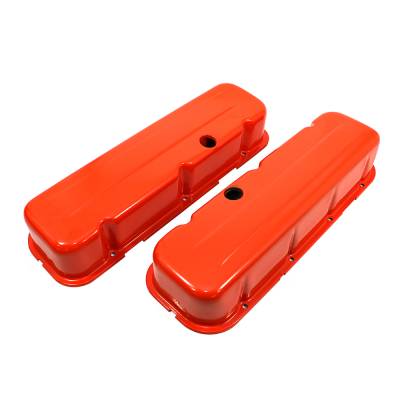 Assault Racing Products - Big Block Chevy 454 Orange Steel Valve Covers Tall Style - BBC 396 402 427