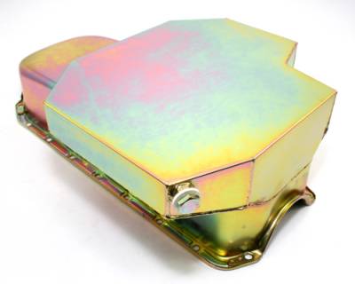 Assault Racing Products - Chevy Small Block 350 383 400 Champ Style Zinc Plated Oil Pan 8 Quart 8qt IMCA