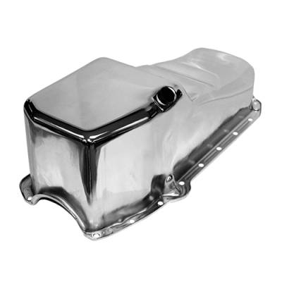 Assault Racing Products - SBC 58-79 Stock Capacity Chrome Oil Pan 4qt 305 327 350 400 Chevy Small Block