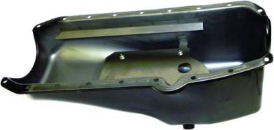 Assault Racing Products - Small Block Chevy 5QT. Claimer Black Oil Pan Cheater Style 305 327 350 1955-1979