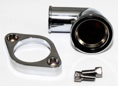 Assault Racing Products - Small Block Chevy Polished Thermostat Housing 90 Deg Swivel Water Neck SBC BBC