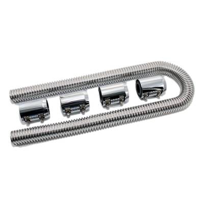 Assault Racing Products - Universal 48" Stainless Steel Radiator Flexible Coolant Water Hose Kit With Caps