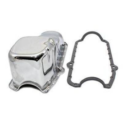 KMJ Performance Parts - 58-79 SBC Chrome Stock Capacity Oil Pan 327 350 400 Small Block Chevy W/ Gasket