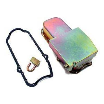 KMJ Performance Parts - SBC Small Block Chevy RH 2 Piece Rear Main Zinc Oil Pan w/ STD. Pickup & Gasket