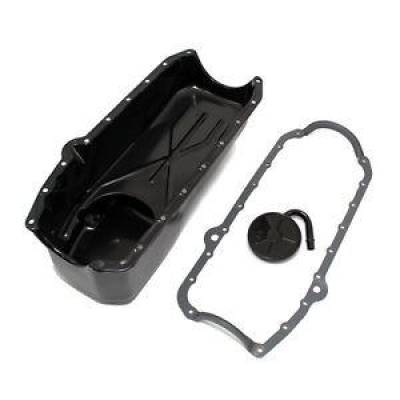 KMJ Performance Parts - Small Block Chevy 58-79 4QT. Black Painted Oil Pan 350 SBC W/ STD Pick up Gasket