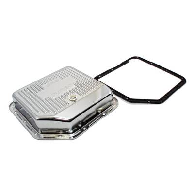 KMJ Performance Parts - GM Chevy Turbo 350 Chrome Deep Transmission Pan - Extra Capacity TH350 W/ Gasket