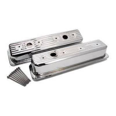 KMJ Performance Parts - 1987-00 SBC Chevy GMC Chrome Centerbolt Valve Covers Tall Style 5.0 305 5.7 350