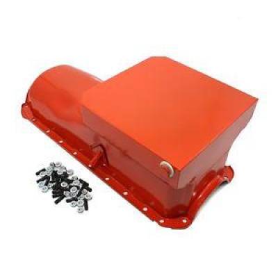 KMJ Performance Parts - 65-90 Big Block Chevy 396 454 Orange Drag Race 6qt Oil Pan BBC W/ 38360 Stud Kit