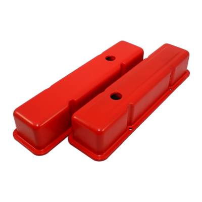 Assault Racing Products - 58-86 SBC Chevy 350 Orange Tall Steel Valve Covers - Small Block 283 305 327 400