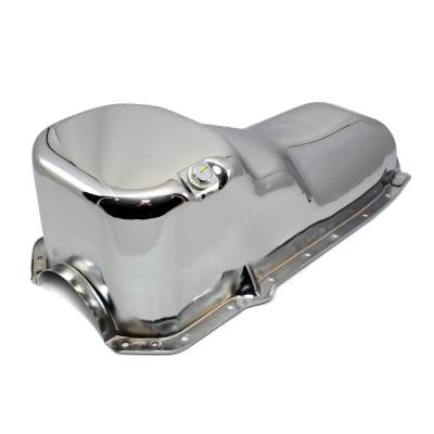 Assault Racing Products - 64-80 Oldsmobile 350 455 Chrome Oil Pan - Baffled 5qt 330 400 425 V8 Olds