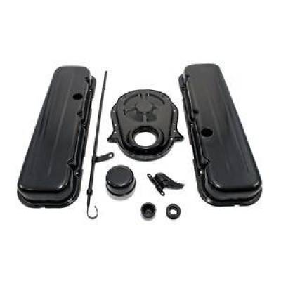 Assault Racing Products - 65-95 BBC Chevy 454 Black Dress Up Kit Short Valve Covers 396 402 427 Big Block