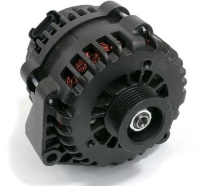 KMJ Performance Parts - Black 220 AMP LS Engine 99-06 Truck Alternator 12V High Output AD244 Style GM - KMJ ES1024BK