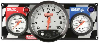 Quick Car - QuickCar Flag 2-1 Gauge Panel OP/5"Tach/WT 61-6031