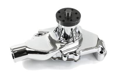 KMJ Performance Parts - Polished Small Block Chevy Corvette Circle Track Aluminum High Flow 350 Water Pump SBC