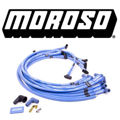 Moroso 9765M SBC 350 Chevy Sleeved Race Spark Plug Wires 90 degree Under  Header