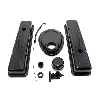 Assault Racing Products - 1958-86 SBC Chevy Black Dress Up Kit Short Valve Covers - 283 305 327 350 400 - Image 2