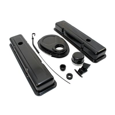 Assault Racing Products - 1958-86 SBC Chevy Black Dress Up Kit Short Valve Covers - 283 305 327 350 400 - Image 3