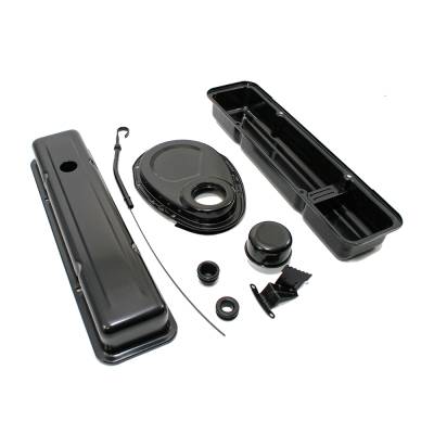 Assault Racing Products - 1958-86 SBC Chevy Black Dress Up Kit Short Valve Covers - 283 305 327 350 400 - Image 4