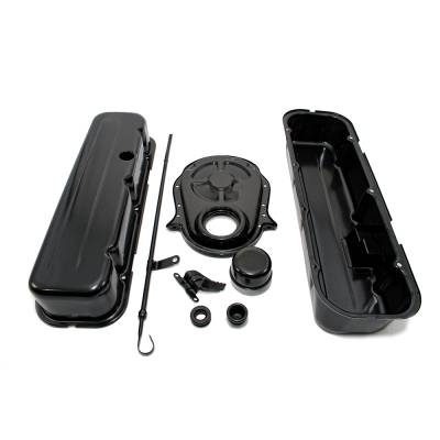 Assault Racing Products - 1965-95 BBC Chevy 454 Black Dress Up Kit Tall Valve Covers 396 402 427 Big Block - Image 4