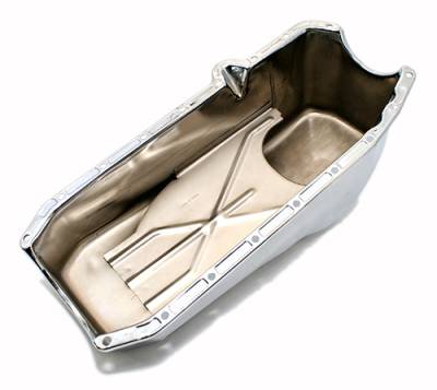 Assault Racing Products - 80-85 Small Block Chevy SBC 283-305-327-350 Stock Capacity Oil Pan Chrome Finish - Image 2