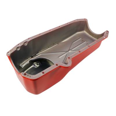 Assault Racing Products - 80-85 Small Block Chevy SBC 283-305-327-350 Stock Capacity Oil Pan Orange Finish - Image 2