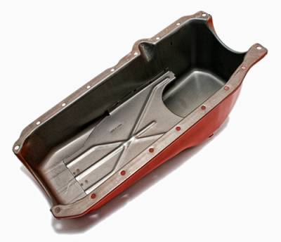 Assault Racing Products - 86-02 SBC Chevy Orange Oil Pan Stock Capacity 305 350 5.7 Vortec 1 pc Rear Main - Image 3