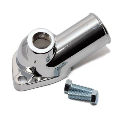 Assault Racing Products - Chevy V8 Chrome Plated Water Neck Thermostat Housing + Temp Port SBC 350 BBC 454 - Image 2