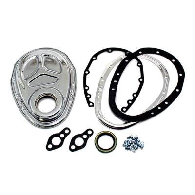 Assault Racing Products - SBC Chevy 2 Piece Chrome Timing Chain Cover - 283 305 327 350 400 Small Block - Image 2