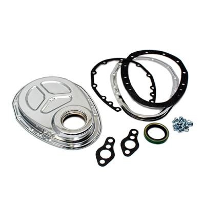 Assault Racing Products - SBC Chevy 2 Piece Chrome Timing Chain Cover - 283 305 327 350 400 Small Block - Image 3