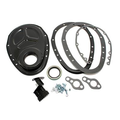 Assault Racing Products - SBC Chevy 2 Piece EDP Black Timing Chain Cover -3 05 327 350 400 Small Block - Image 2