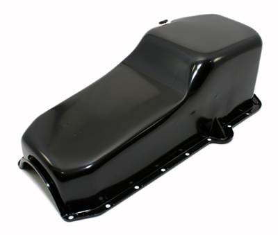 Assault Racing Products - Small Block Chevy 80-85 SBC 283-305-327-350 Stock Capacity Black Painted Oil Pan - Image 2