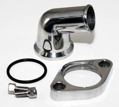 Assault Racing Products - Small Block Chevy Polished Thermostat Housing 15 Deg Swivel Water Neck SBC BBC - Image 2