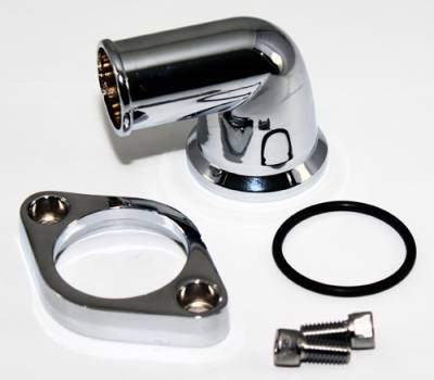 Assault Racing Products - Small Block Chevy Polished Thermostat Housing 90 Deg Swivel Water Neck SBC BBC - Image 2