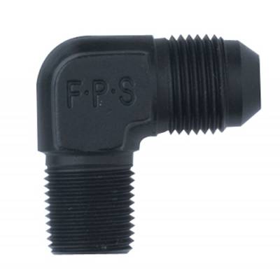 Black 90 Degree-8 AN to 1/4" Pipe Adapter