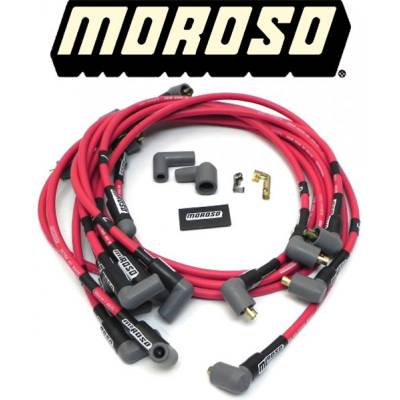 Moroso 9765M SBC 350 Chevy Sleeved Race Spark Plug Wires 90 degree Under  Header