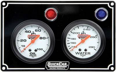 QuickCar 61-6701 2 Gauge Panel Oil Pressure / Water Temp W/ Warning Lights