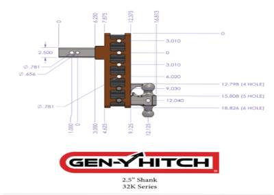 GEN-Y Hitch - GEN-Y Hitch GH-1623 MEGA-DUTY 32K DROP HITCH 6" Drop (2.5" SHANK) - Image 3