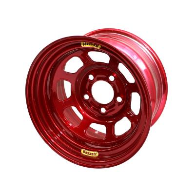 Bassett Wheel - Bassett 58D52IRBRC - RED Chrome 15x8 IMCA Wheel Reverse Bell D-Hole - Image 2